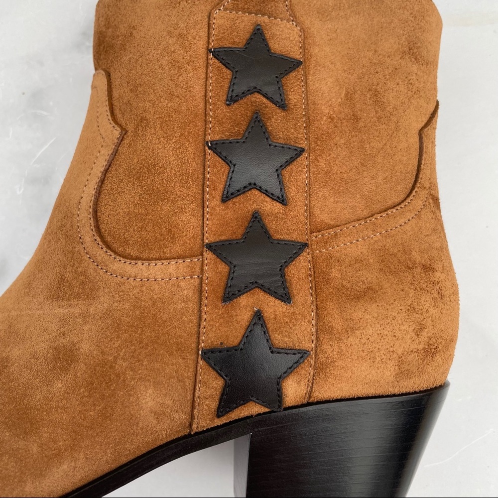 Saint Laurent Rock 40 Stars women’s tan suede ankle boot size IT 35 US 5 - Picture 7 of 16